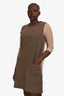 Weekend Max Mara Brown Wool/Silk Tweed Dress Size XL