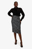 Dolce & Gabbana Black/White Tweed Midi Skirt 46