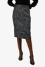 Dolce & Gabbana Black/White Tweed Midi Skirt 46