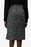 Dolce & Gabbana Black/White Tweed Midi Skirt 46