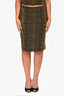 Gucci Green/Black Knit Tank Top + Midi Skirt Set Size M