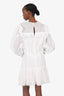 Sandro White Lace Trim Ruffled Dress Size 42