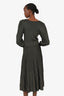 Sandro Black/Gold Metallic Ribbed-knit Dress Size 40