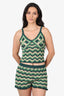 Sandro Green Mario Striped Crochet-knit Top + Shorts Set Size 40/3