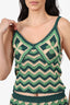 Sandro Green Mario Striped Crochet-knit Top + Shorts Set Size 40/3