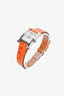 Hermès 2018 Orange Alligator Stainless Steel H Heure Watch