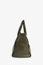 Prada Army Green Leather Double Zip Top Handle Tote Bag with Strap
