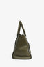 Prada Army Green Leather Double Zip Top Handle Tote Bag with Strap