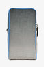 Fendi Grey Ombre Canvas Blue Trim Vertical Crossbody