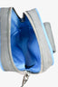 Fendi Grey Ombre Canvas Blue Trim Vertical Crossbody