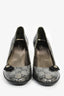 Gucci Vintage Silver Metallic GG Heels Size 36