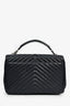Saint Laurent 2016 Navy Leather Chevron Large Envelope Bag