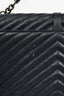 Saint Laurent 2016 Navy Leather Chevron Large Envelope Bag