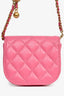 Pre-Loved Chanel™ 2019 Pink Lambskin Mini Pearl Crush Waist Bag
