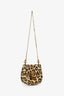 Chloe Yellow/Brown Leopard Print Leather Mini 'Drew' Crossbody Bag
