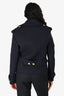 Balmain Navy Wool Double Breasted Gold Button Coat Size 34