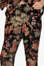 Cara Cara Black/Multicolour Velvet Floral Print Shirt With Pants Set Size XS