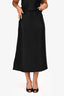 Bec + Bridge Black Silk A-Line Midi Skirt Size 4