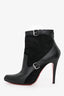 Christian Louboutin Black Leather/Suede 'Canassone 100' Booties Size 36.5