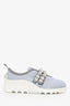 Miu Miu Grey Crystal Embellished Slip-On Sneakers Size 36.5