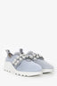 Miu Miu Grey Crystal Embellished Slip-On Sneakers Size 36.5