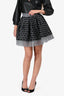 Maje Blue Tweed Perforated A-Line Puff Skirt Size 1