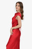 Shona Joy Red Cowl Neck Backless Sleeveless Gown Size 2