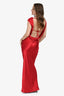 Shona Joy Red Cowl Neck Backless Sleeveless Gown Size 2