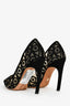 Christian Dior Black Suede Beige Mesh Heels Size 37