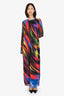 AFRM Black/Multicolour Long Sleeve Printed Maxi Dress Size L