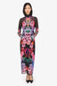 AFRM Black/Multicolour Long Sleeve Rose/Polka Dot Printed Maxi Dress Size L
