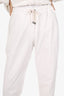 Brunello Cucinelli White Beaded Detail Joggers + Zip Up Hoodie Size XL