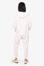 Brunello Cucinelli White Beaded Detail Joggers + Zip Up Hoodie Size XL