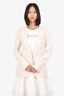 Lanvin Cream Single Breasted Zip Detail Blazer Size 42