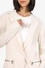 Lanvin Cream Single Breasted Zip Detail Blazer Size 42