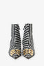 Balenciaga Black/White Wool 'Knife' Ankle Boots Size 40