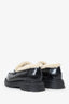Christian Dior Black Brushed Leather Shearling Dior Code Loafers Size 39