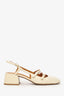 Sézane Cream Patent Leather Slingback Pumps Size 10
