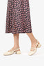 Sézane Cream Patent Leather Slingback Pumps Size 10