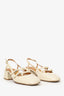 Sézane Cream Patent Leather Slingback Pumps Size 10