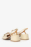 Sézane Cream Patent Leather Slingback Pumps Size 10