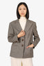 Escada Brown Wool Single Breasted Blazer Size 42