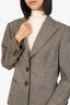 Escada Brown Wool Single Breasted Blazer Size 42