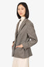 Escada Brown Wool Single Breasted Blazer Size 42