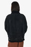 Acne Studios Black Suede Shearling Biker Jacket Size 38