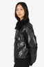 Marc Jacobs Black Leather Shearling Biker Jacket Size M