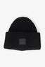 Acne Studios Black Wool Knit Face Embroidered Beanie