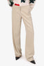 Jil Sander Beige Wool Straight Leg Trousers Size 34