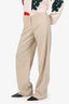 Jil Sander Beige Wool Straight Leg Trousers Size 34