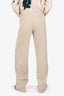 Jil Sander Beige Wool Straight Leg Trousers Size 34